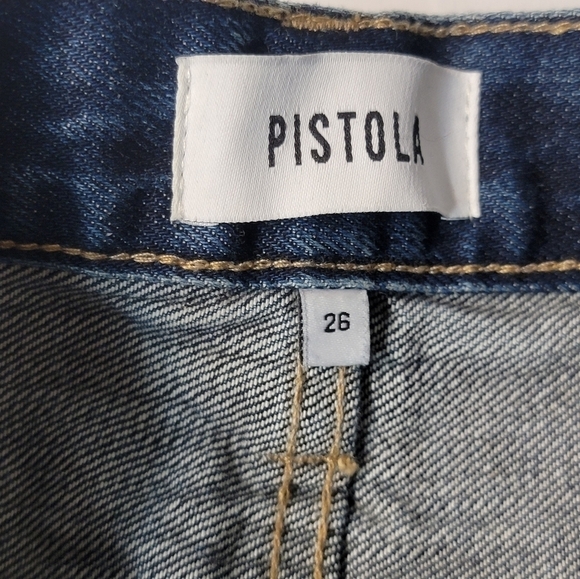 Pistola size 26 high waisted,  heavy distressed, dark wash, skinny ankle jeans - Picture 3 of 11